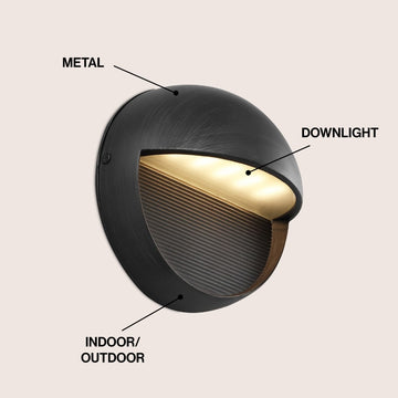 Orbe 6.25" Outdoor Metal/Glass Integrated LED Wall Sconce